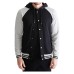 Men’s Grey and Black Varsity Hooded Jacket